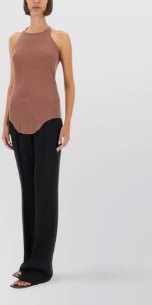Rick Owens sleeveless racerback top curved hem