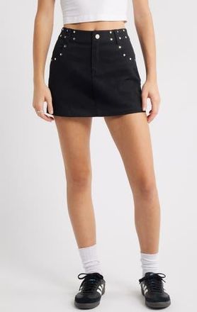 BP. Stud Denim Miniskirt in Black at Nordstrom Rack, Size 25