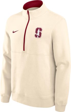 Nike Stanford Primetime Primary Logo Nike Mens College 1/2-Zip Crew in Brown | 02JW0C3BSDN-G24