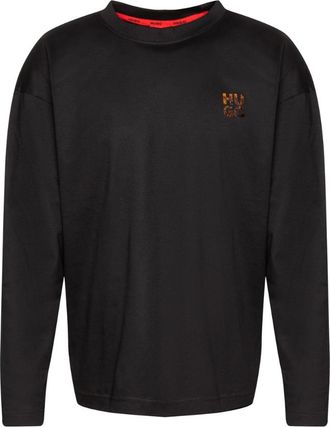 HUGO BOSS Hugo Mens Iridium Foil Logo Long Sleeve T-Shirt, Black