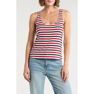 L'agence Sade Stripe Tank in Natural/Red /Navy Stripe at Nordstrom Rack, Size X-Large