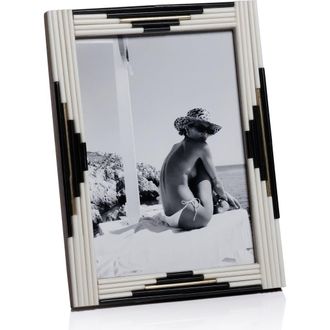 Zodax Menorca 6 x 8 Photo Frame in Ivory/Black at Nordstrom Rack