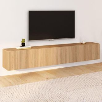 IDMarket Idmarket - Meuble tv 180 cm suspendu juliette effet lattes