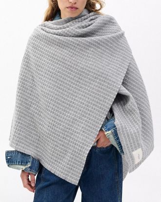 Rag & Bone Joni Waffle Poncho In Grey