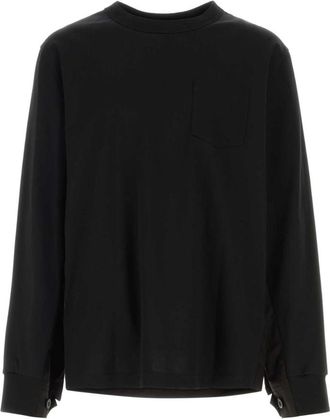 sacai Black Crew Neck T-Shirt