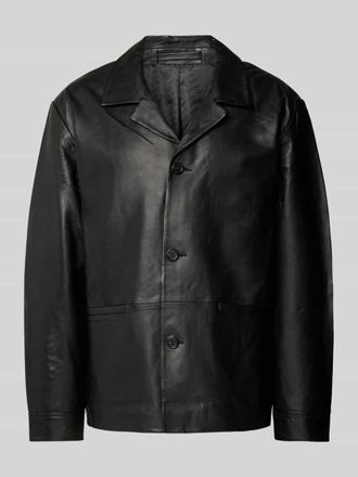 Selected Lederjacke mit Resortkragen Modell CARL in Black, Gr&ouml;&szlig;e L