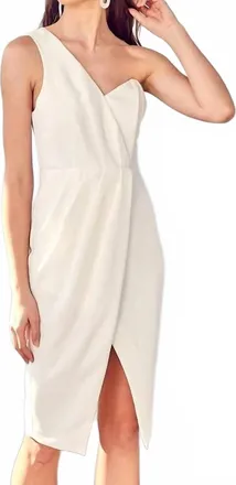 DO+BE Collection One-Shoulder Fitted Midi Dress In White