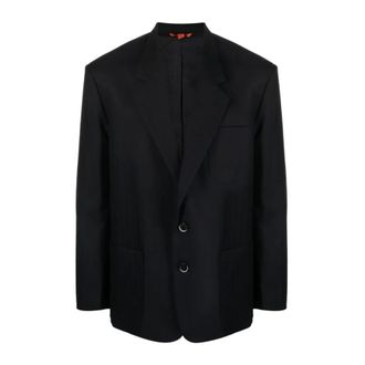 Barena Navy Blue Woven Jacket - male - Barena Venezia - Blazers - Blue - XL - Jackets