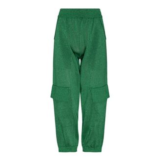 Circus Hotel Broeken, Dames, Groen, L, Polyester, Groene Cargo Broek met Lurex