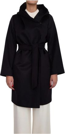 Max Mara Newmang Coat - Dames - Jas met riem - Blauw - XL - Wol - Jassen