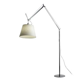 Artemide Tolomeo Mega Stehleuchte mit Dimmer, Pergamentschirm &Oslash; 36 cm, silber
