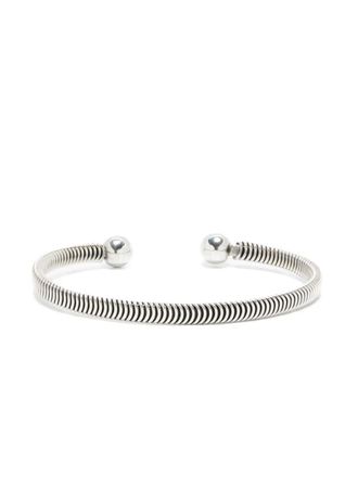 Obsidian Armband met open cuffs - Zilver