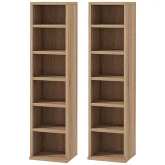 HOMCOM Estanter&iacute;a para cd 21x22.5x88.5 cm roble