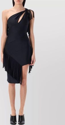 Coperni asymmetric fringed mini dress
