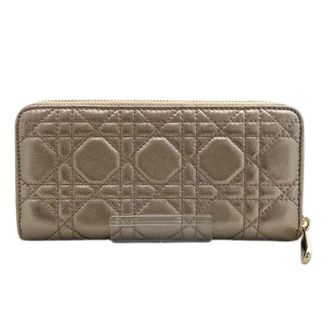 Dior Pre-owned Wallets, female, Yellow, Size: ONE SIZE Pre-owned Lady Dior Voyage Leather Long Wallet