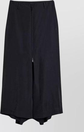Yohji Yamamoto zip detail midi skirt belt loops