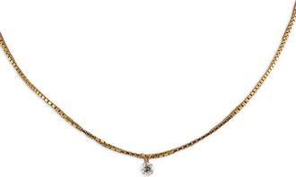 Luxury Bazaar 14K yellow gold diamond solitaire necklace - Goud