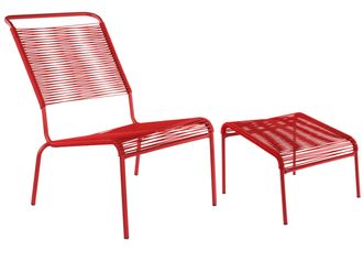 Schubiger M&ouml;bel Spaghetti-Lounger-Hochlehner + Hocker S&auml;ntis