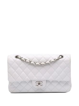 Chanel Borsa a spalla Classic Double Flap media in pelle Caviar 2014 - Bianco