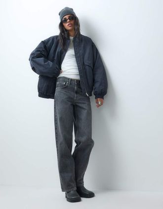 Asos bomber oversize con fondo a palloncino in navy-blu navy