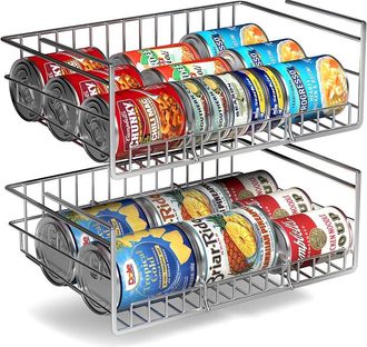 Sorbus Under Cabinet Can Storage Shelf With Dividers 2-Pack