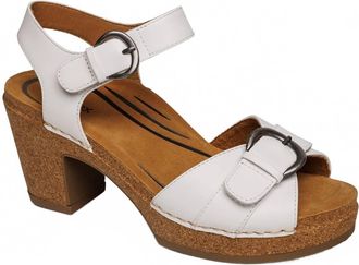 Aetrex Womens Tory Open Toe Heel In White