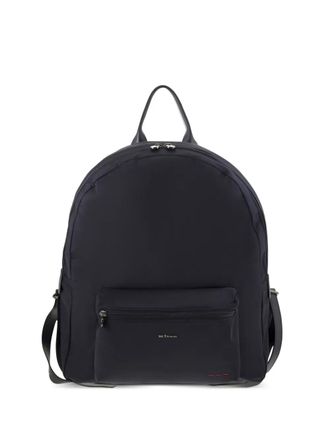 Kiton logo zipped backpack - men - Polyamide/Modacrylic/Calf Leather - One Size - Blue