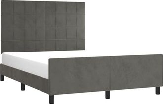 vidaXL Vidaxl - Estructura De Cama Sin Colch&oacute;n Terciopelo Gris Oscuro 140x200cm
