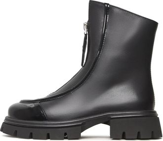 Cesare Gaspari Chunky Rits Enkellaarsjes Jaq - Zwart - Dames - Enkellaarsjes - Zwart - 39 EU - Wol - Schoenen