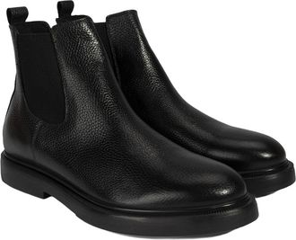 Desa Man Leather Boots - Elastic Laces, Flat Heel, Breathable | Black - 41