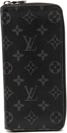 Louis Vuitton Black Gray Pvc Leather Long Wallet (Bi-Fold) (Pre-Owned)