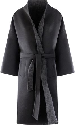 Fendi Abrigo con cintur&oacute;n - Coats - Mujer - Negro - 2XS