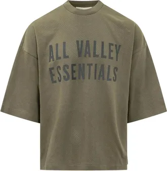 Fear of God Tops, Heren, Groen, XS, Katoen, Sport Mesh Merch Tee Boxy Fit