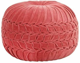 vidaXL Vidaxl Puf De Terciopelo De Algod&oacute;n Con Dise&ntilde;o De Bata 40 X 30 Cm Rosa