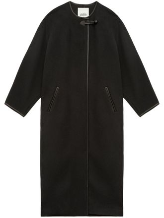 Isabel Marant Elza coat - women - Virgin Wool/Polyamide/Cashmere/Viscose/Polyurethane/Polyester/Cotton - 38 - Black