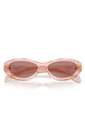 Prada 56mm Oval Sunglasses in Lite Brown at Nordstrom