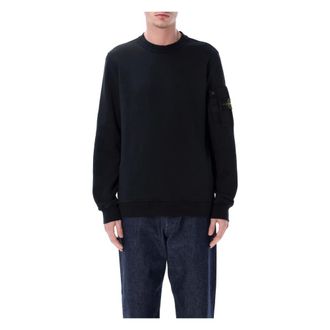 Stone Island Sweatshirts, male, Blue, Size: S Regular-fit Crewneck Sweatshirt with Seasonal Pocket