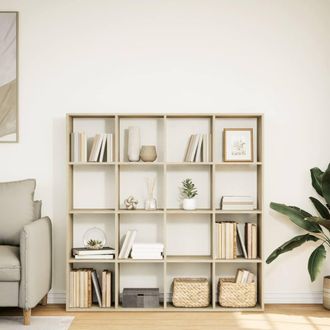 Berkfield Home Classic Book Cabinet Sonoma Oak 137.5x29x137.5 cm Engineered Wood in Light Tan