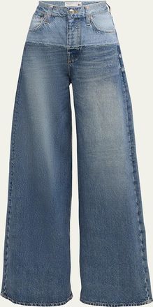 Rag & Bone Miramar Sofie Cotton-Terry Wide-Leg Jeans