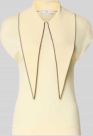 Mango Blusenshirt aus Viskose-Mix mit V-Ausschnitt Modell BERT in Hellgelb, Gr&ouml;&szlig;e XL