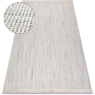 RugsX Rugsx - Alfombra Nano Eo78b Melange, Bucle, Tejido Plano Blanco / Gris Beige 80x150 Cm