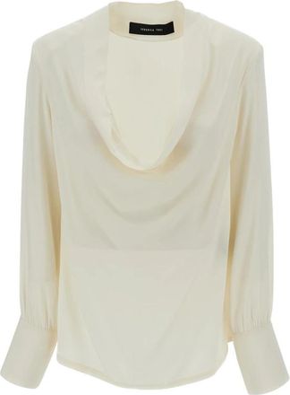 Federica Tosi Gelaagde V-hals Blouse - Dames - Blouses - Wit - S - Overhemden