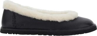UGG Zora Leren Ballet Flat - Dames - Pantoffels - Zwart - 40 EU - Wol - Schoenen