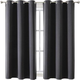 OEM Cortinas Opacas Para Dormitorio Y Sal&oacute;n - Juego De 2 Paneles, Cortinas Opacas Con Aislamiento T&eacute;rmico (gris Oscuro, 107 X 160 Cm)