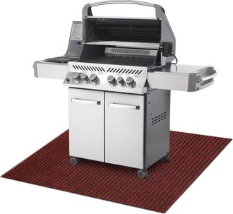 RugsX Rugsx - Estera Protectora Para Parrilla Gin 3086 Para Terraza, Exterior - Rojo Red 120x150 Cm