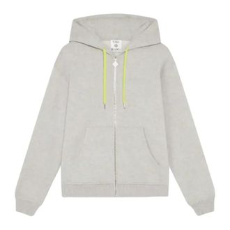 Casablanca Zip-throughs, male, Gray, Size: M Cashmere Blend Zip-Up Hooded Sweatshirt