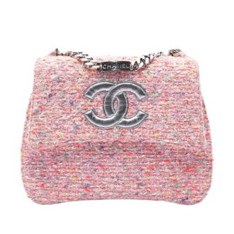 Chanel Pre-owned Vintage Tweed Flap Shoulder Bag - Dames - Pre-owned - Roze - Maat: ONE Size Tweed