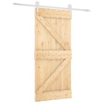 vidaXL Puerta Corredera Natural Y Blanco 95 X 210 Cm Vidaxl