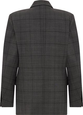 Coperni Womens Double-Breasted Blazer Grey Virgin Wool Blazers Jacket