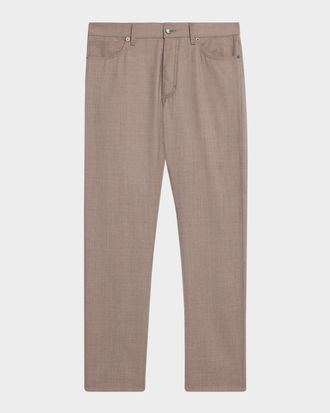 Ermenegildo Zegna Men & apos;s Wool Sharkskin Slim Five-Pocket Pants